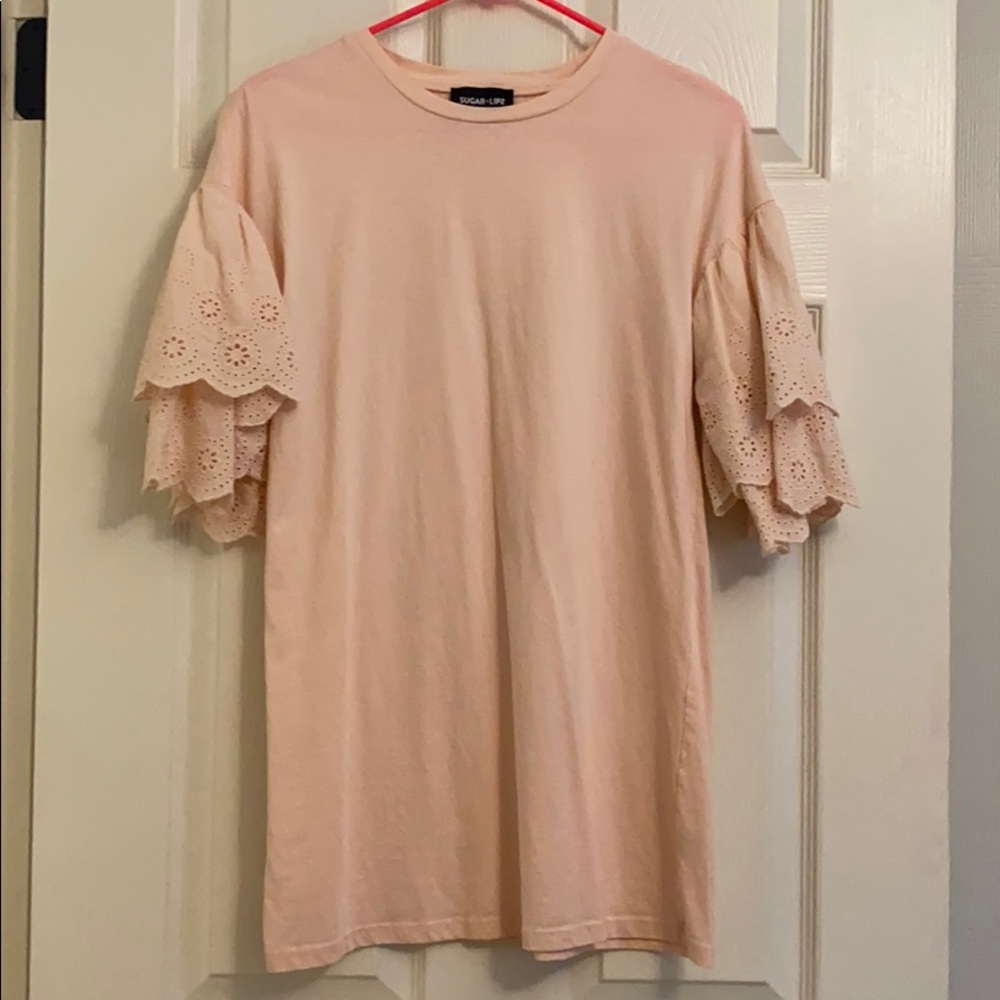 Pink tee shirt dress